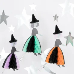 Meri Meri Flying Honeycomb Witch Decorations- Halloween