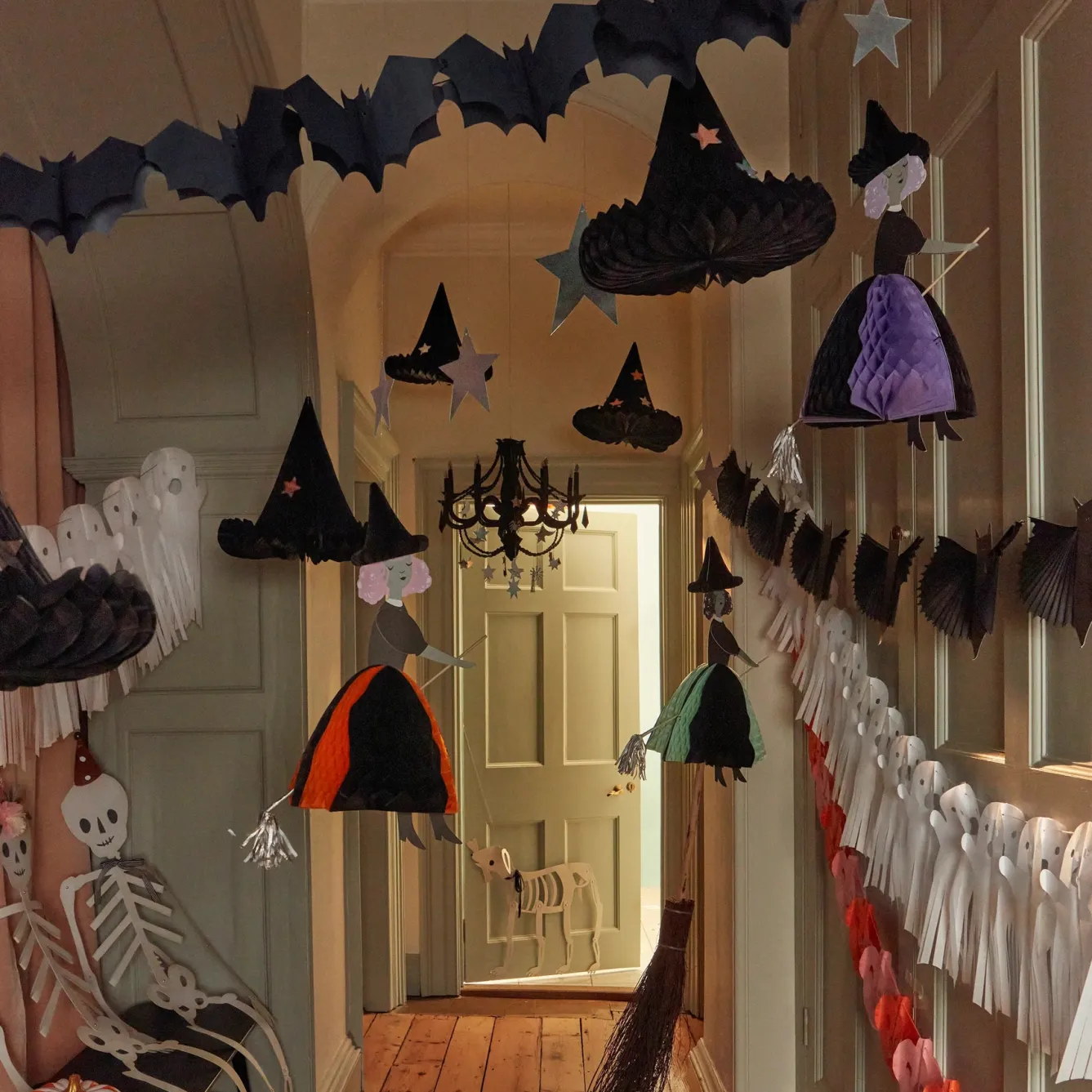 Meri Meri Flying Honeycomb Witch Decorations- Halloween