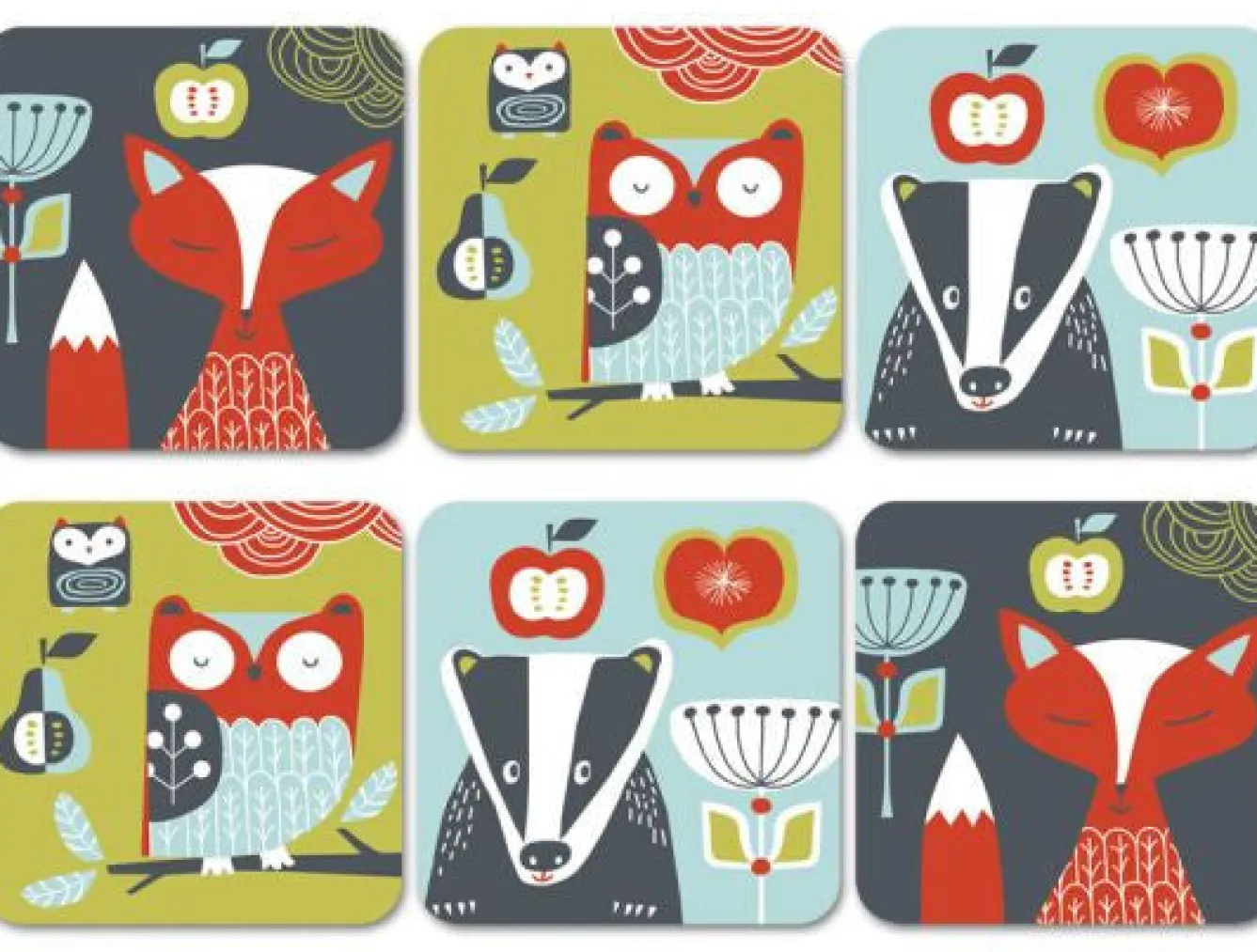 Repeat Repeat Folkland Coasters Set of 6- Coasters
