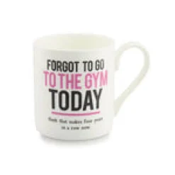 Mclaggan Smith Forgot to go the the Gym Bone China Mug- Whimsical|Sports