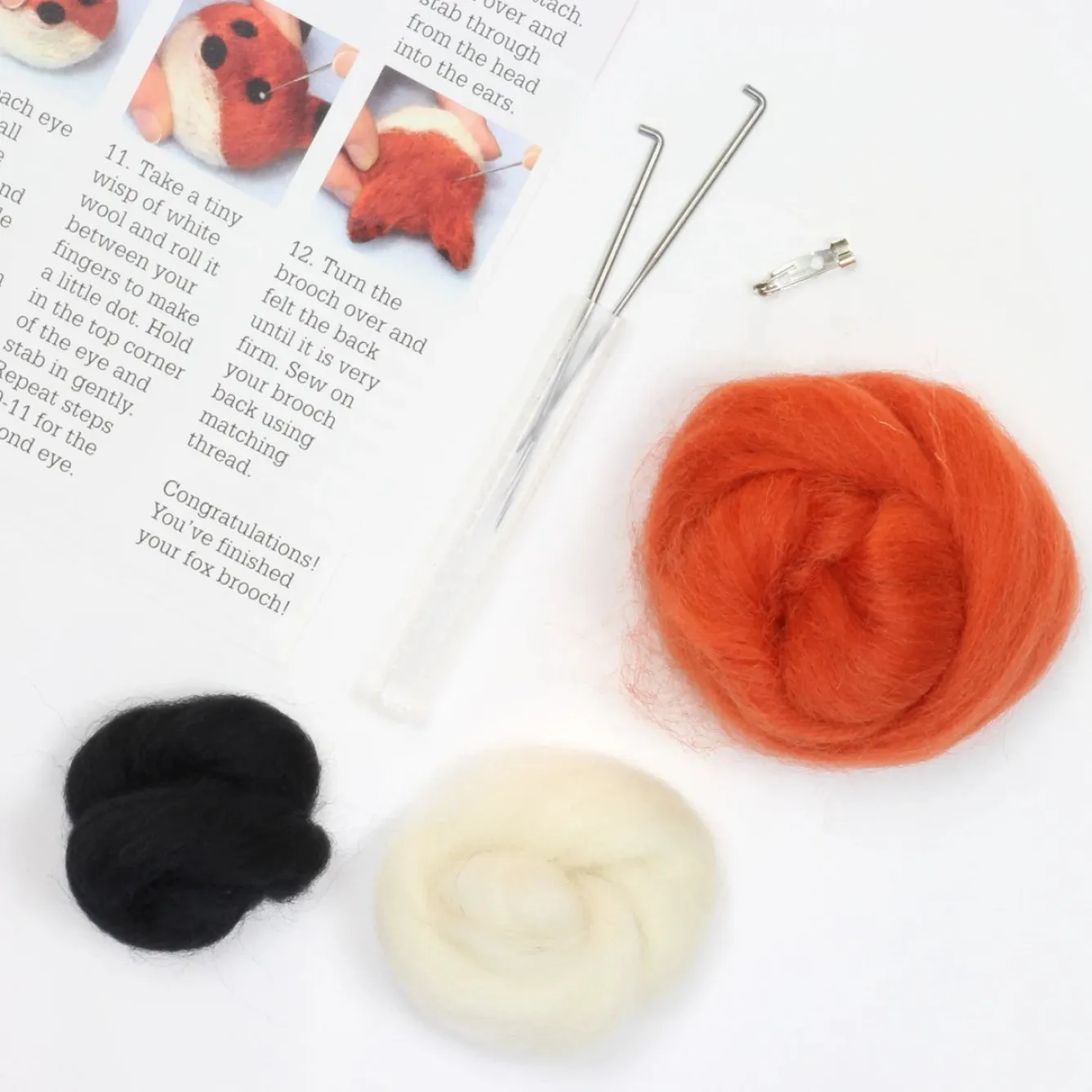 Hawthorn Handmade Fox Brooch Felting Kit- Crafts|Children