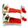 Amica Felt Fox Terrier Pair in Bunk Bed with Stockings Felt Decoration- Christmas Decorations|Seasonal Decor