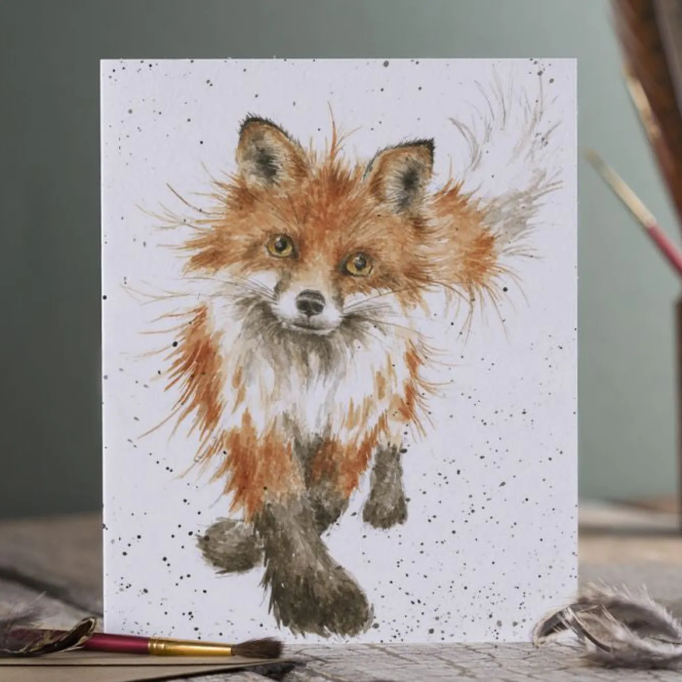 Wrendale Designs 'Foxtrot' Blank Greetings Card- Greeting Cards