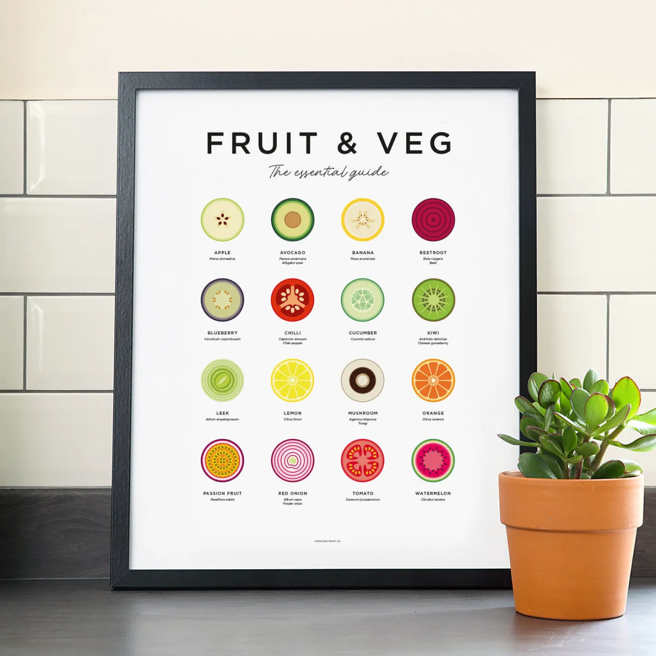 Everlong Print Co. Fruit & Veg Print - Framed- Art
