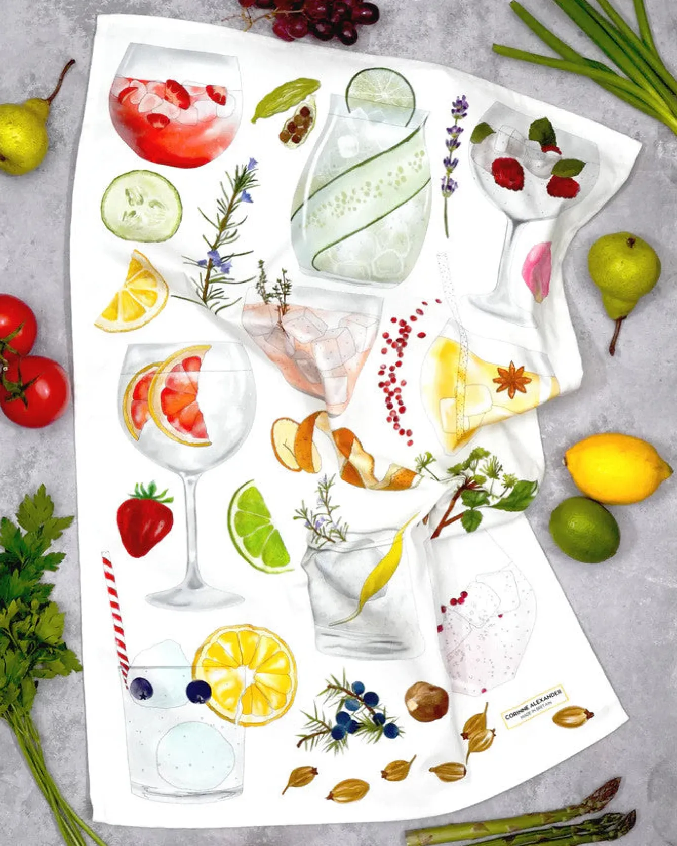 Corinne Alexander 2023 G & T Tea Towel by- Father's Day|Tea