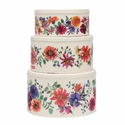 Emma Bridgewater Garden Flowers Set of 3 Round Cake Tins- Novelty