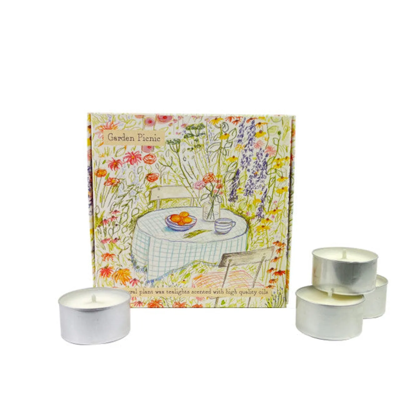 Heaven Scent Garden Picnic- Lime, Basil & Mandarin Box of 9 Tealights- Home Fragrance