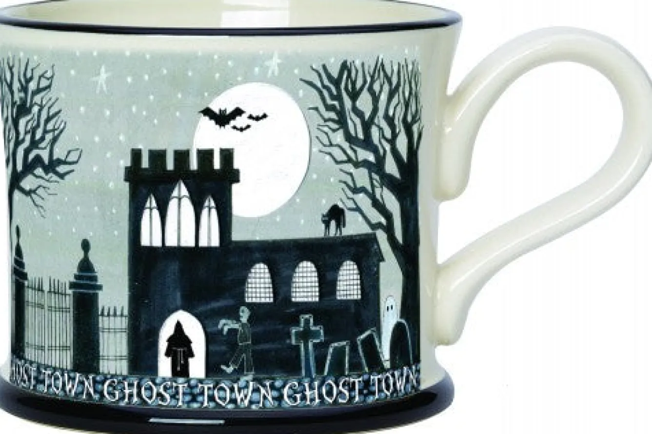 Moorland Pottery Ghost Town Mug by- Halloween