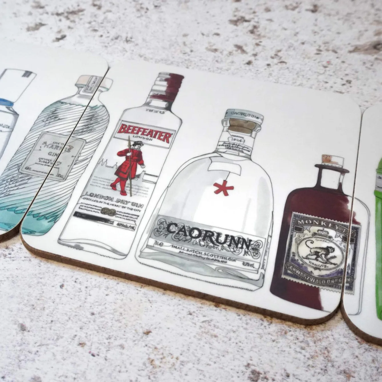 Corinne Alexander Gin Coaster Set by- Father's Day|Coasters