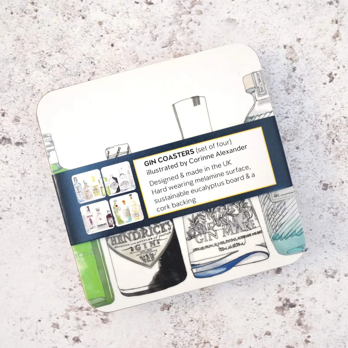 Corinne Alexander Gin Coaster Set by- Father's Day|Coasters