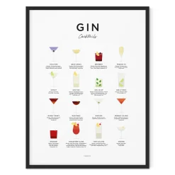 Everlong Print Co. Gin Cocktails Print - Framed- Art