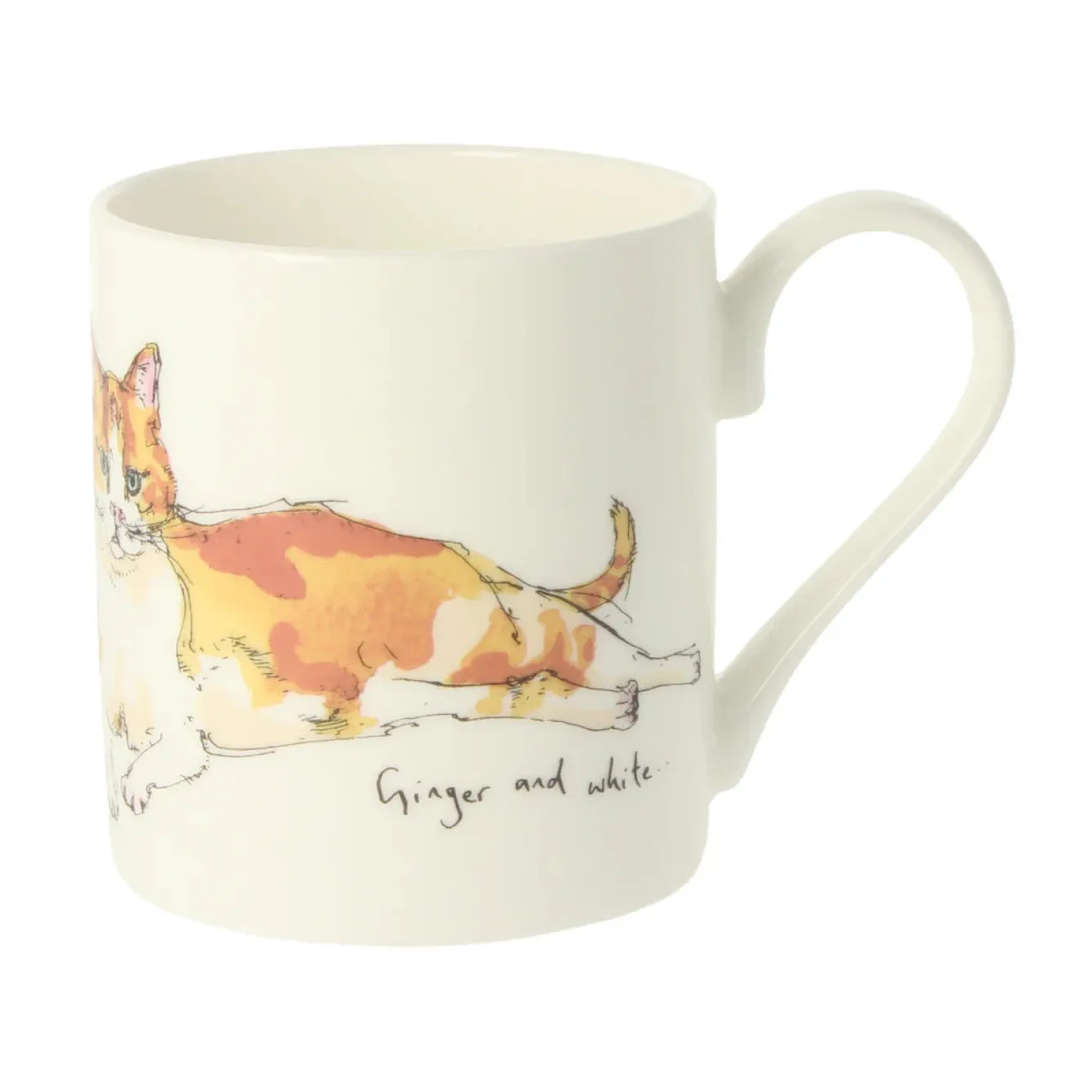 Mclaggan Smith Ginger and White Cat Bone China Mug- Whimsical