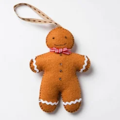 Corinne Lapierre Gingerbread Man Wool Mix Felt Craft Mini Kit- Seasonal Decor|Crafts