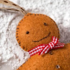 Corinne Lapierre Gingerbread Man Wool Mix Felt Craft Mini Kit- Seasonal Decor|Crafts