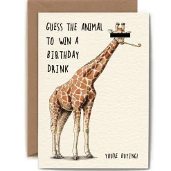 Bewilderbeest Giraffe  Greetings Card- Greeting Cards