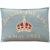 Jan Constantine God Save The King Pillow - Duck Egg Blue- Royal|Pillows & Throws
