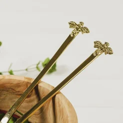 Selbrae Gold Bee Salad Server Set- Tea
