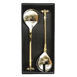 Selbrae Gold Bee Salad Server Set- Tea