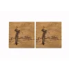 Selbrae Golf Oak Coasters- Set of 2- Father's Day|Tea