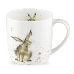 Wrendale Designs 'Good Hare Day' Bone China Mug (14oz)- Flowers & Garden|Animals