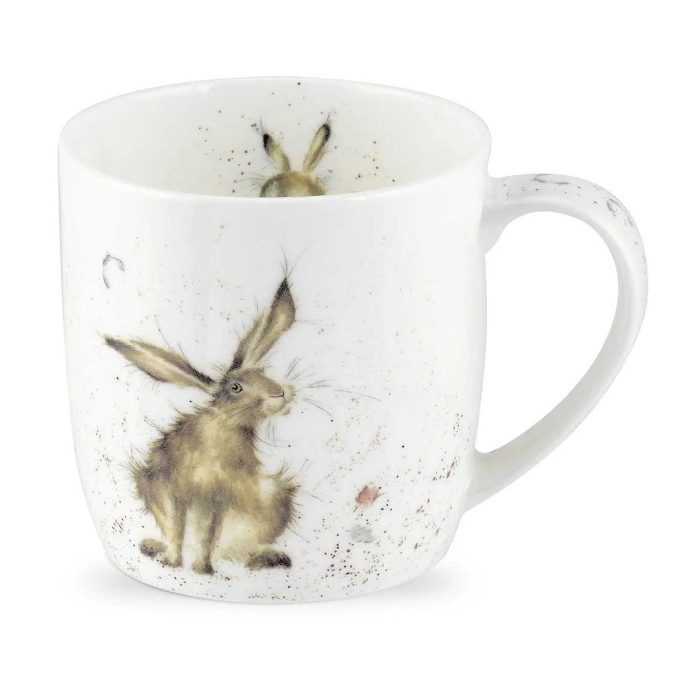 Wrendale Designs 'Good Hare Day' Bone China Mug (14oz)- Flowers & Garden|Animals