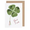 Laura Stoddart Good Luck Shamrock Blank Greetings Card- Greeting Cards
