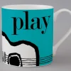 Repeat Repeat Graphic Guitar Mug - Blue- Whimsical