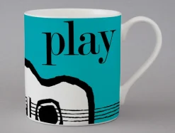 Repeat Repeat Graphic Guitar Mug - Blue- Whimsical