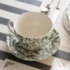 Burleigh Green Prunus Teacup and Saucer- Tea|Teacups