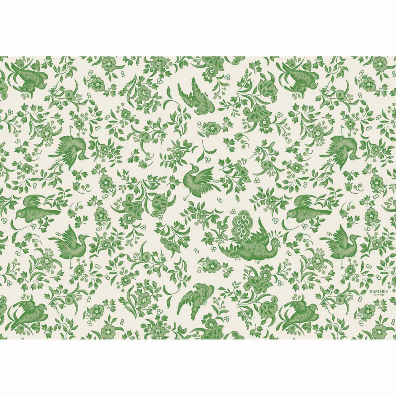 Burleigh Green Regal Peacock Pad of 24 Paper Placemats- Placemats