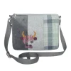 Earth Squared Bags Green Tweed Cow Applique Messenger Bag- Bags