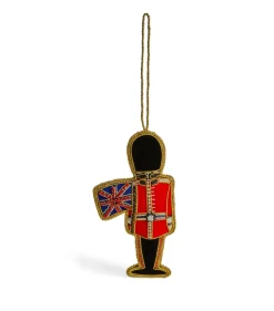 Tinker Tailor Guardsman with Crystal Flag Decoration by London- Christmas Decorations|Seasonal Decor