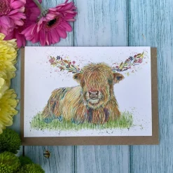 Jen Winnett Hagrid the Highland Coo Blank Greetings Eco Card- Greeting Cards