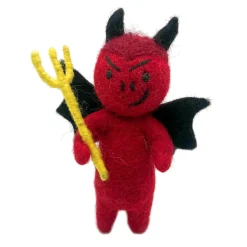 Amica Felt Halloween Red Devil with Pitchfork Felt Decoration- Halloween