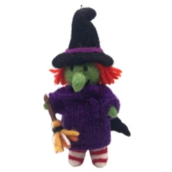 Amica Felt Halloween Witch with Broom Felt Decoration- Halloween|Seasonal Decor