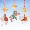 Dapple & Dot Hanging Mouse and Star Wooden Christmas Decorations- Christmas