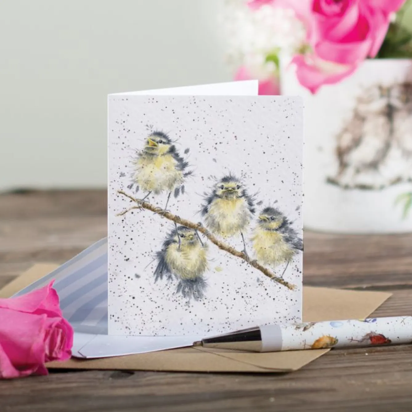 Wrendale Designs 'Hanging Out' Great Tit Enclosure Card- Greeting Cards