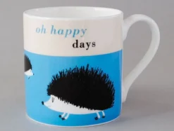 Repeat Repeat Happiness Hedgehog Blue Mug- Animals|Animals