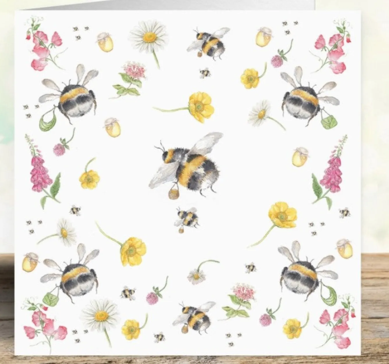 West Country Designs Happy Bees Art Card- Greeting Cards