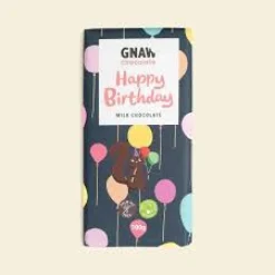 Gnaw Chocolate Happy Birthday Milk Chocolate Bar- Holiday Treats|Chocolate