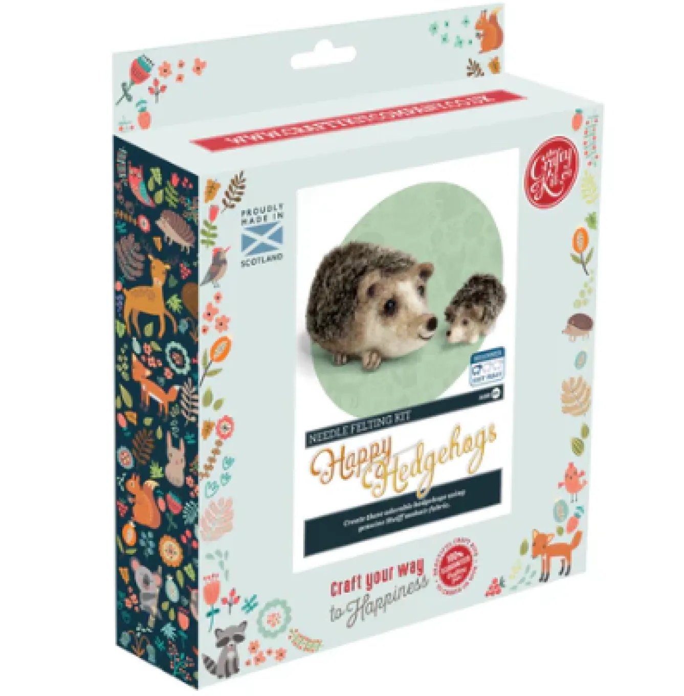The Crafty Kit Co. Happy Hedgehogs Needle Felting Kit- Crafts