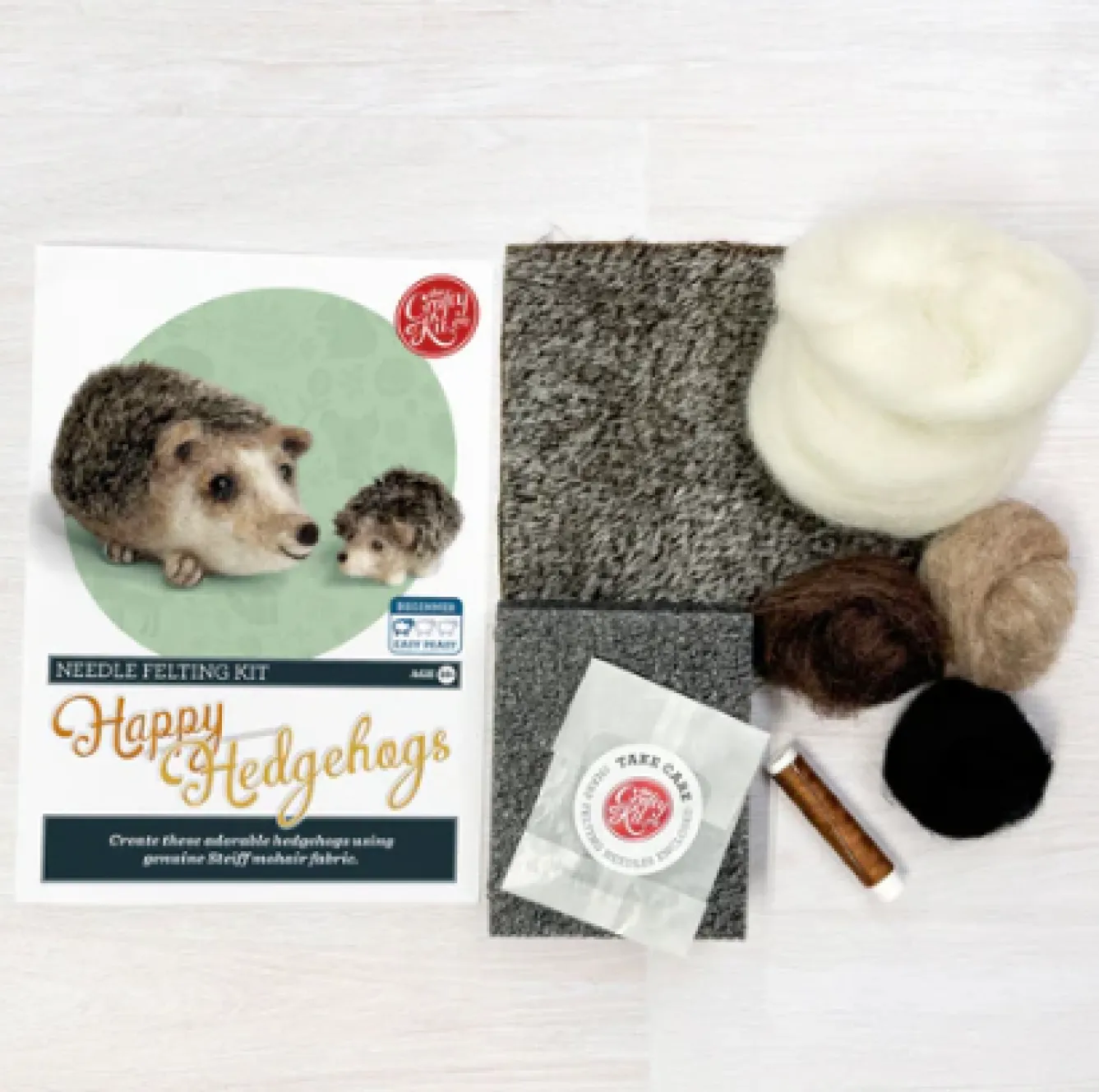 The Crafty Kit Co. Happy Hedgehogs Needle Felting Kit- Crafts