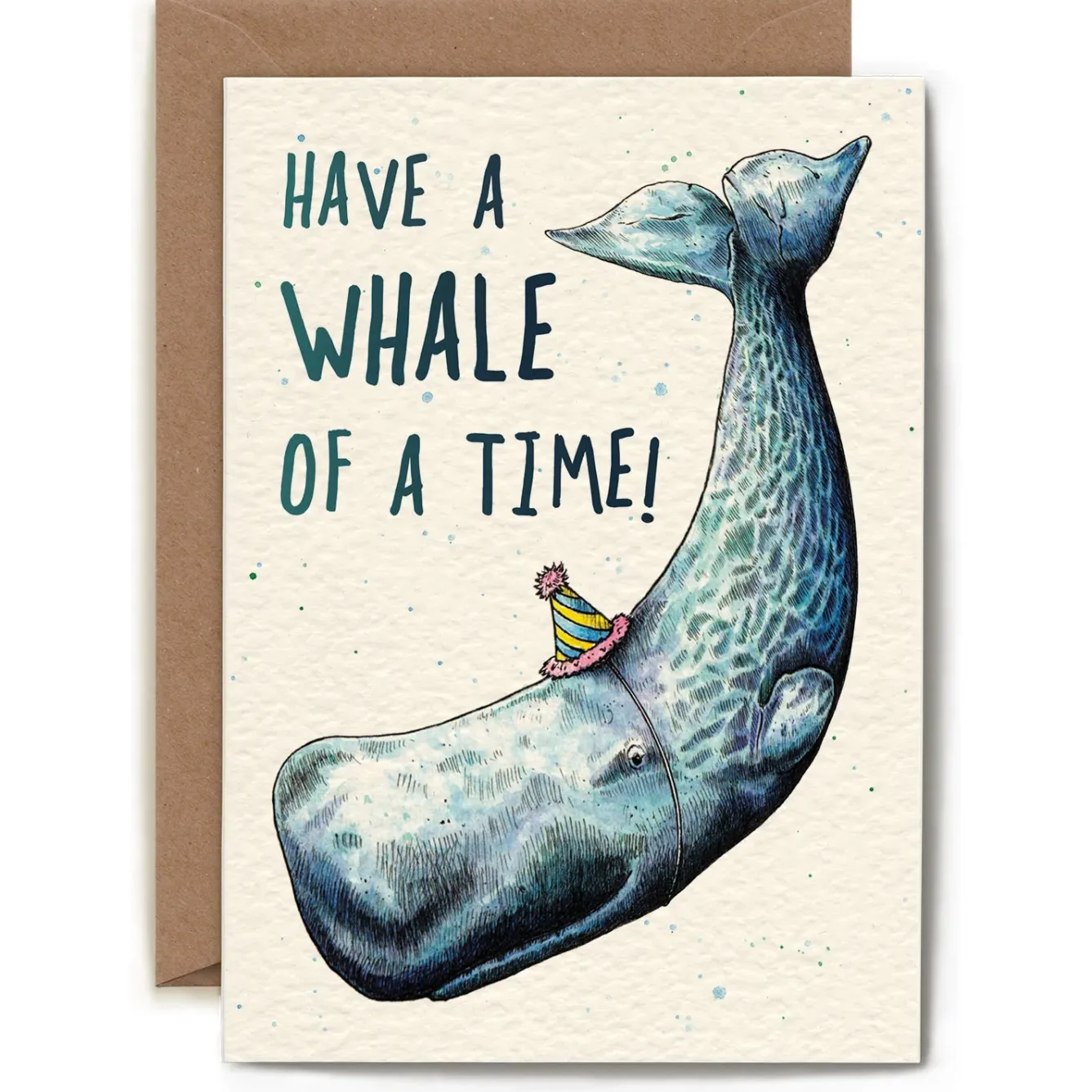 Bewilderbeest Have a Whale of a Time Greetings Card- Greeting Cards