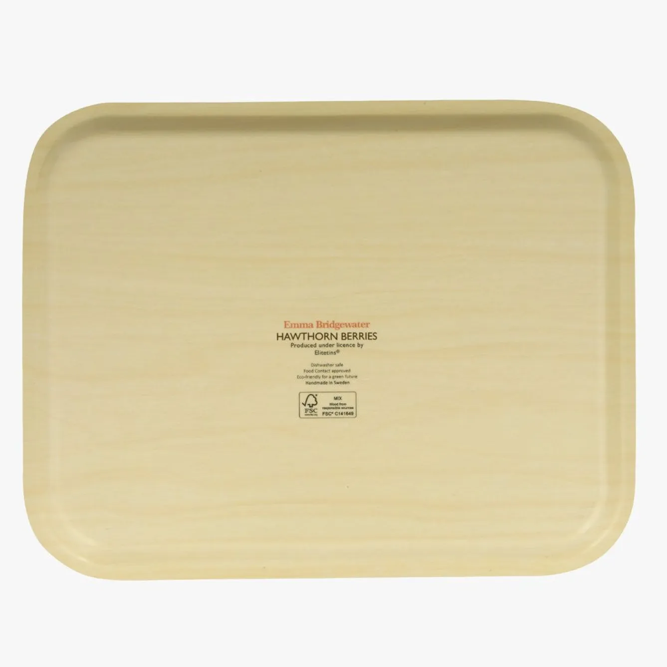 Emma Bridgewater Hawthorn Berries & Robin Rectangular Birch Tray- Trays
