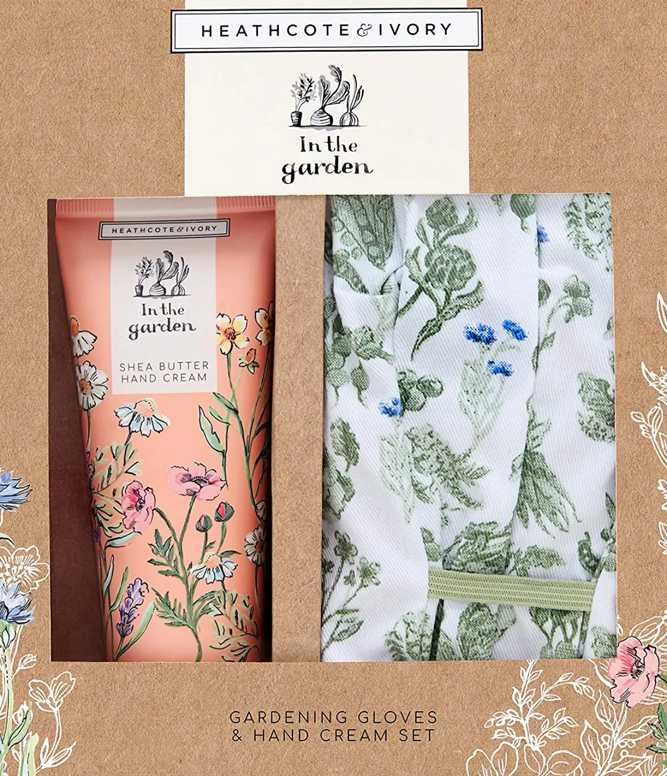 Heathcote & Ivory Heathcote & Ivory In The Garden Gardening Gloves and Hand Cream Set- Soaps & Lotions