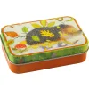 Emma Ball Hedgehog with Leaves  Hinged Small Rectangular Tin- Storage
