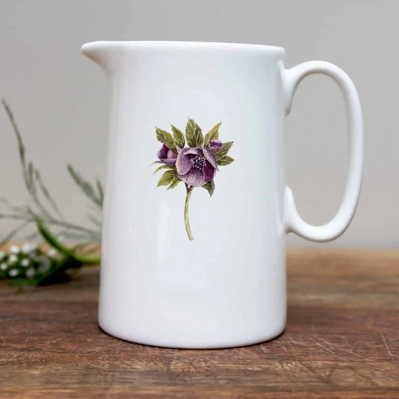Toasted Crumpet Hellebore Bone China Half Pint Jug- Jugs