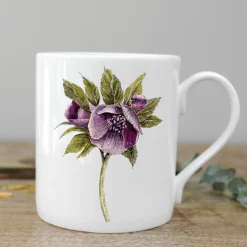 Toasted Crumpet Hellebore Bone China Mug- Flowers & Garden