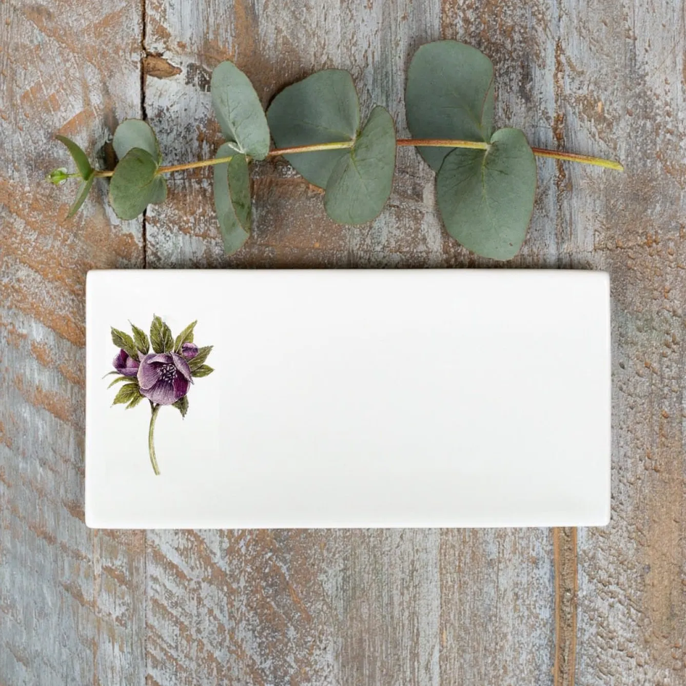 Toasted Crumpet Hellebore Bone China Rectangular Soap Dish- Soaps & Lotions|Serving Plates & Boards