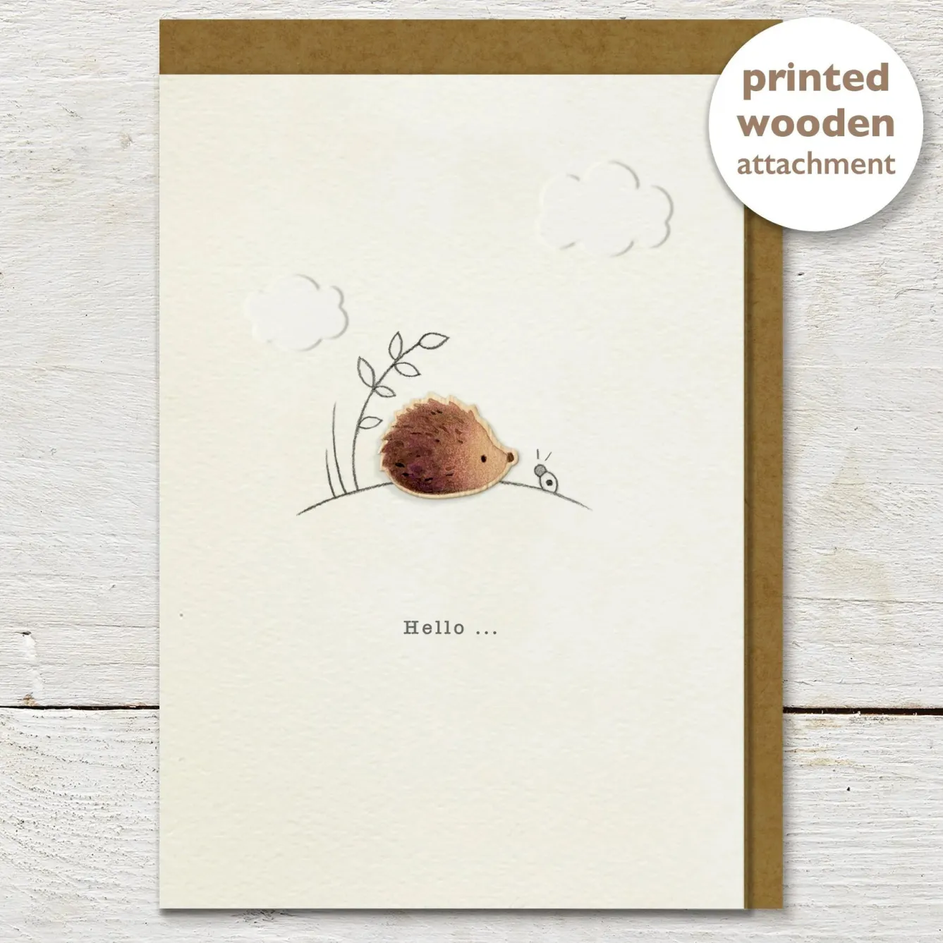 Ginger Betty Hello Hedgehog Greeting Card- Greeting Cards